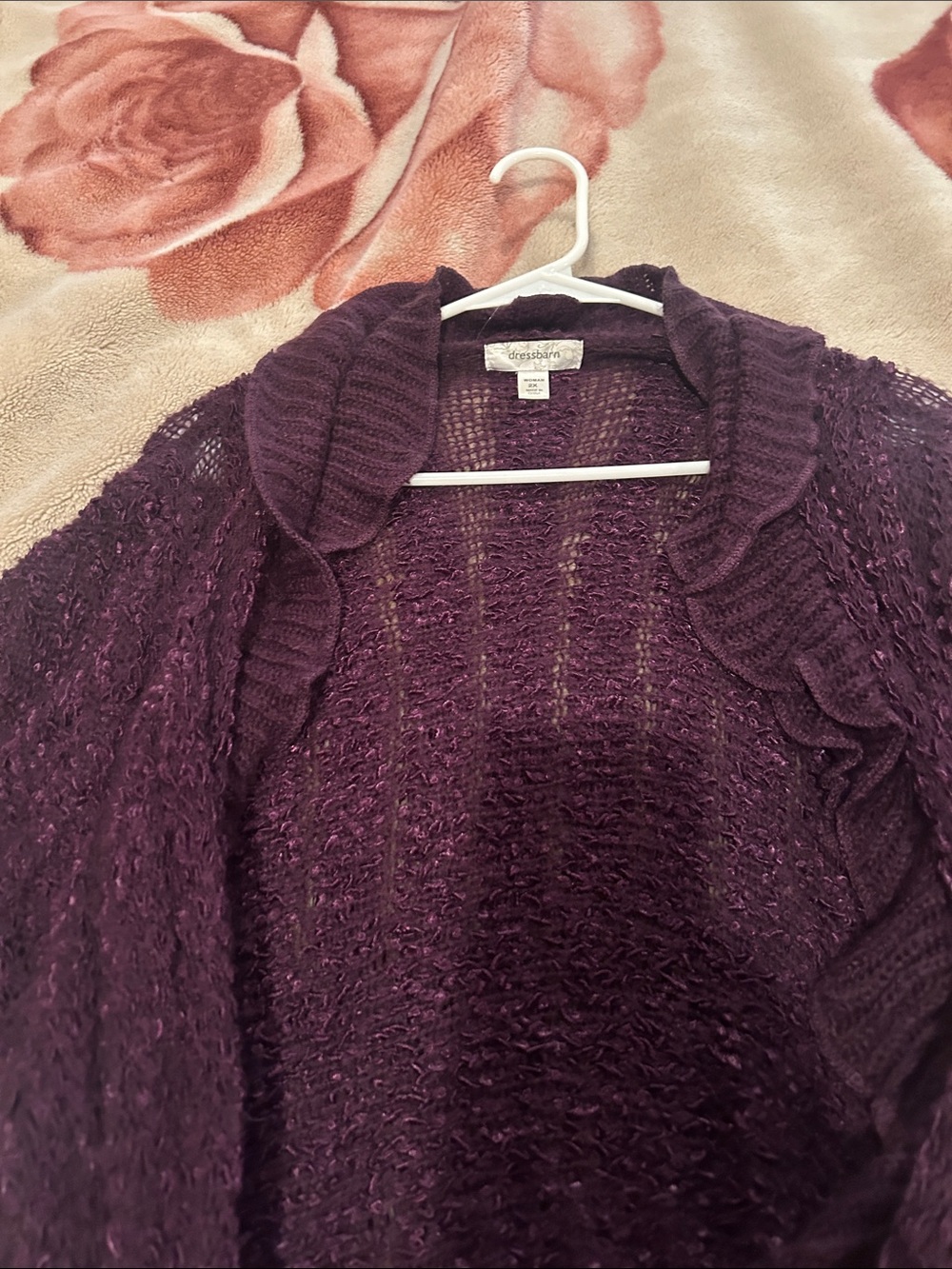 Dress Barn Deep Plum Knit Long Cardigan - Picture 2 of 2